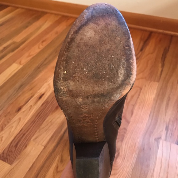 Gorgeous Italian leather heeled boots - dark brown - Picture 5 of 9